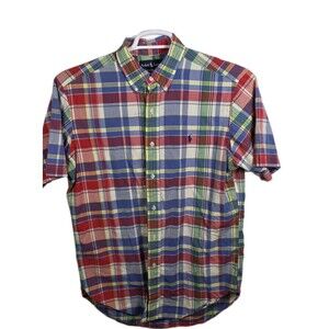 Polo Ralph Lauren Men's Medium Classic Fit Plaid Short Sleeve Shirt